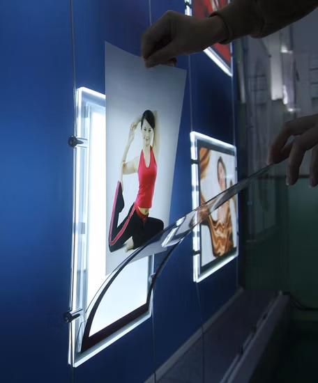 Suspendre A3 Affiche Cadre Vente Boîte à Lumière Suspendre Agent Immobilier LED A4 Vitrine