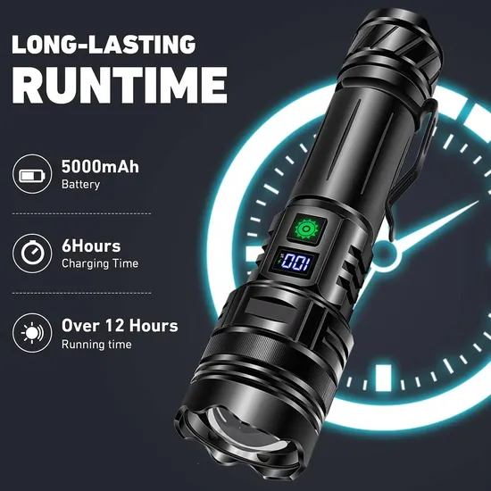 Lampe de poche LED à affichage de tube numérique de veste d'alimentation mobile bricolage sans soudure